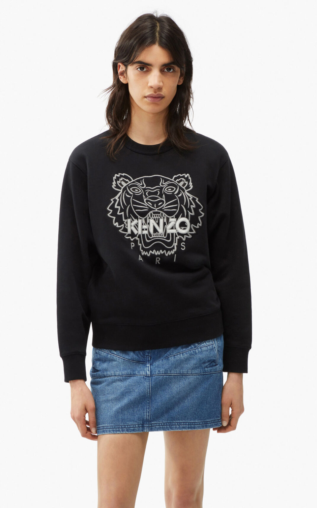 Kenzo Tiger Sweatshirt Black For Womens 1762CIQAK